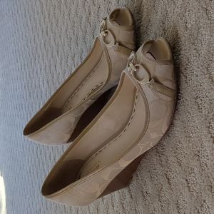 Coach peep toe wedges